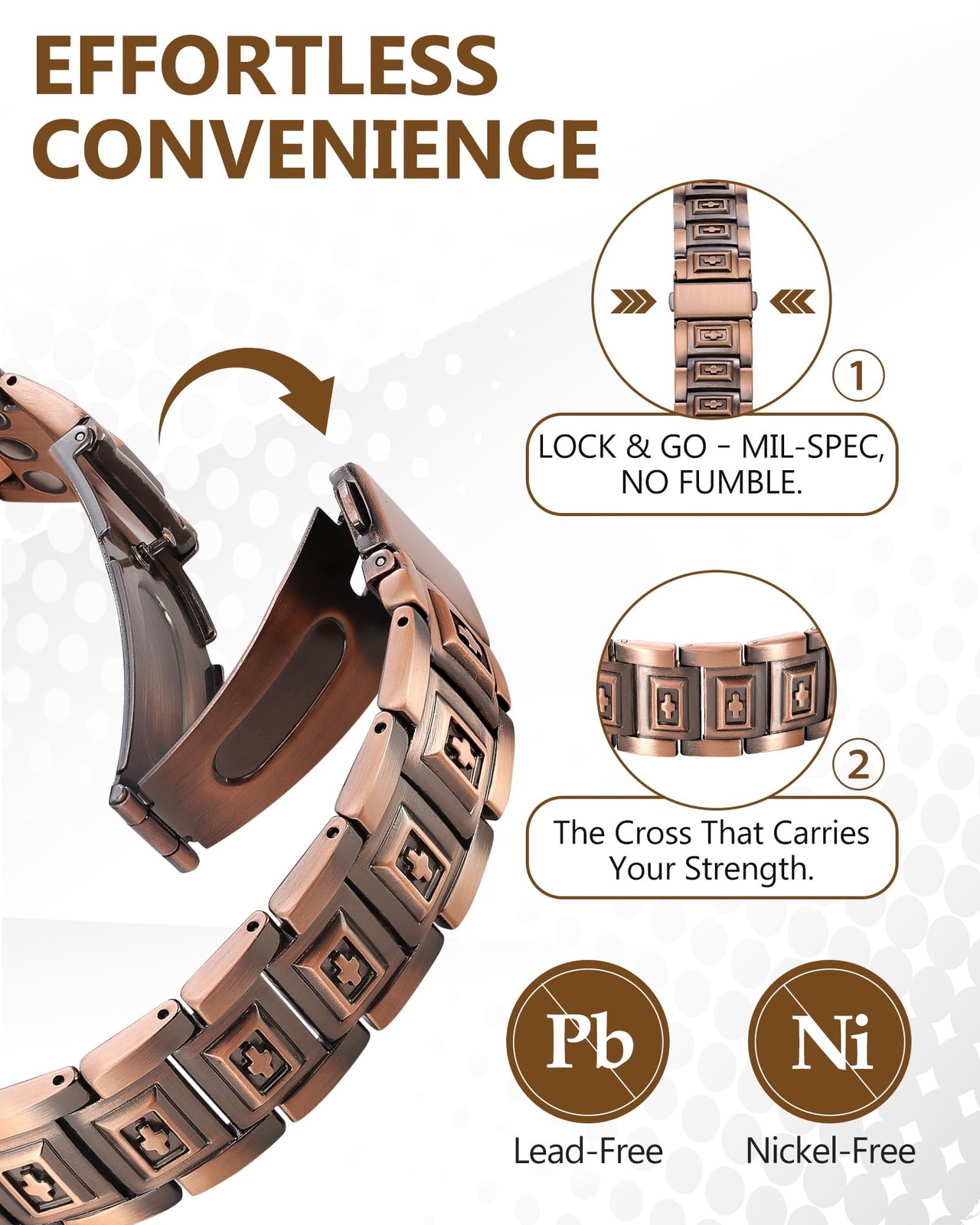 Men’s Bracelet Magnetic Therapy Arthritis Pain Relief Pure Solid Copper Bangle