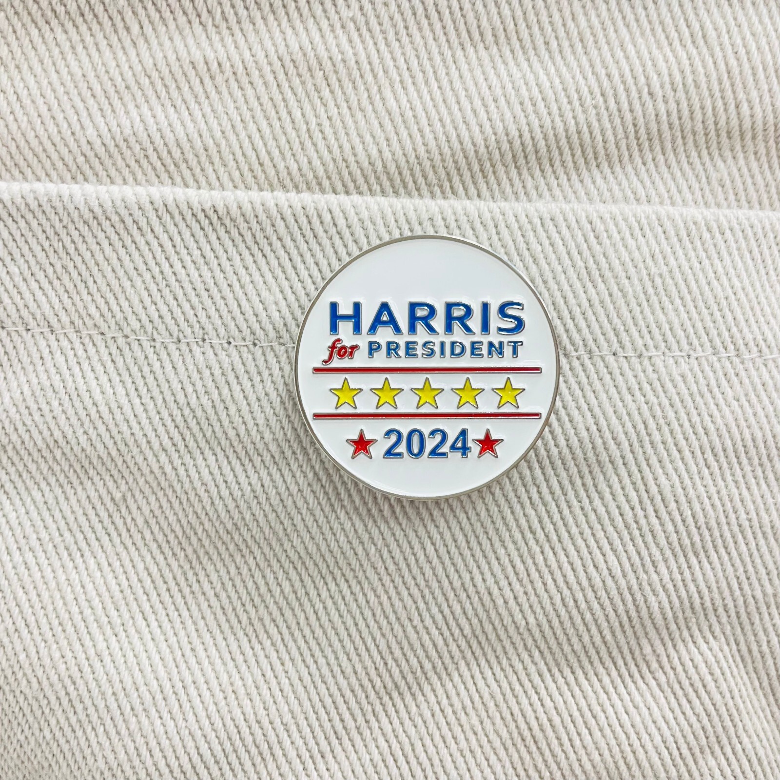Kamala Harris for president 2024 1.15inch round lapel pin individually wrapped