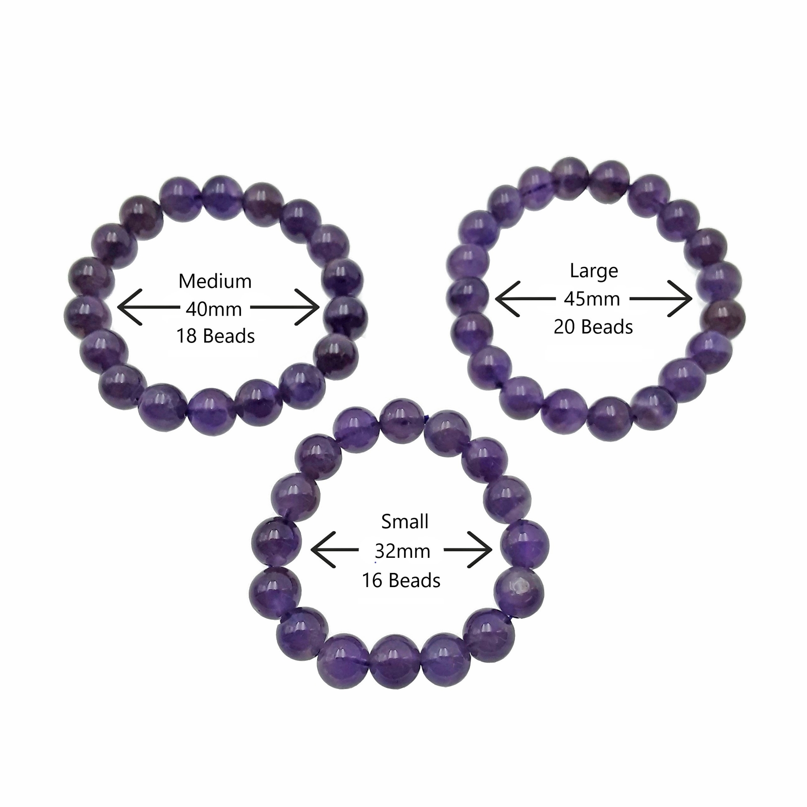 Amethyst Small Children’s Bracelet Smooth Round 8mm Beads Approx 2-3″ Inches