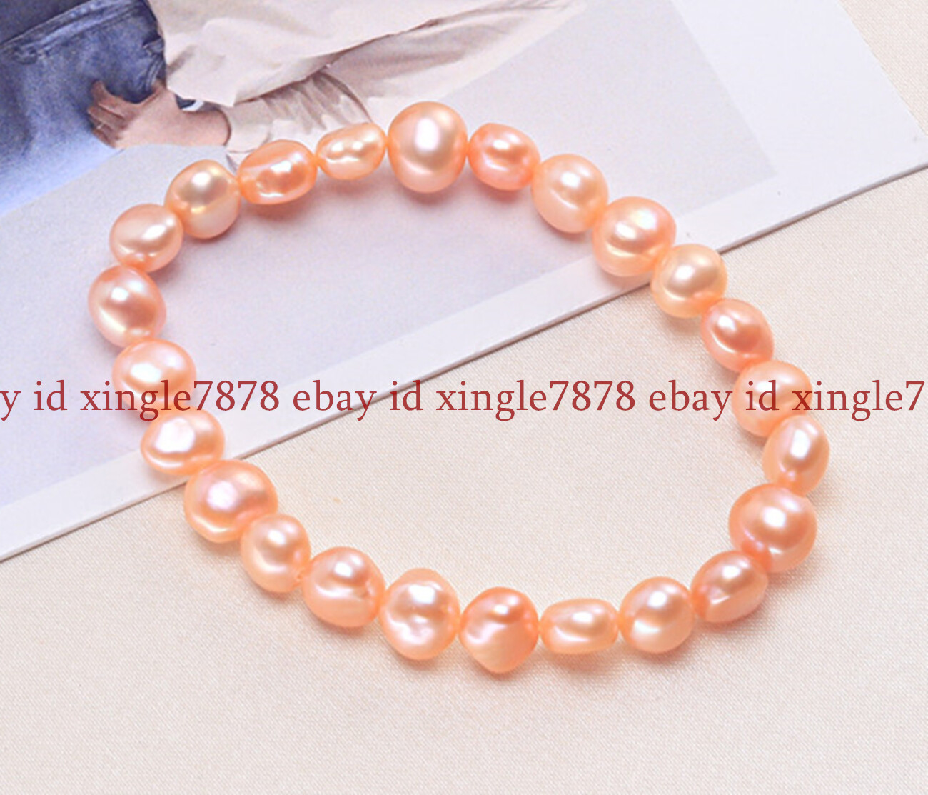 Genuine 8-9mm Natural Multicolor Freshwater Baroque Pearl Stretchy Bracelet 7.5″