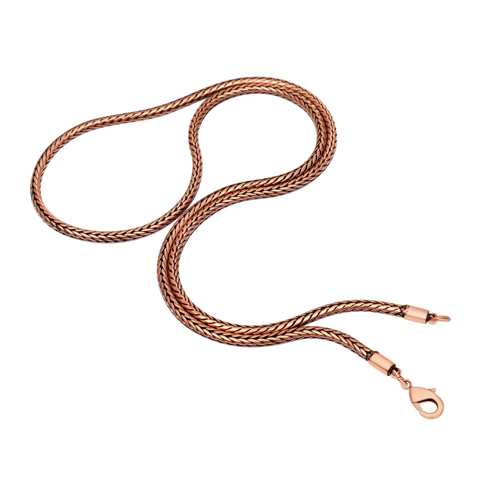 Pure Copper Wheat Chain 100% Oxidized Handmade Necklace Gift For Jewelry RJ-15