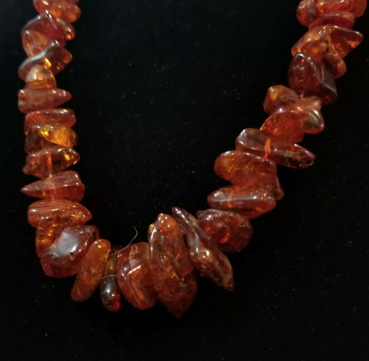 Vintage Baltic Graduated Amber Chunk 26.25″ Necklace 69g