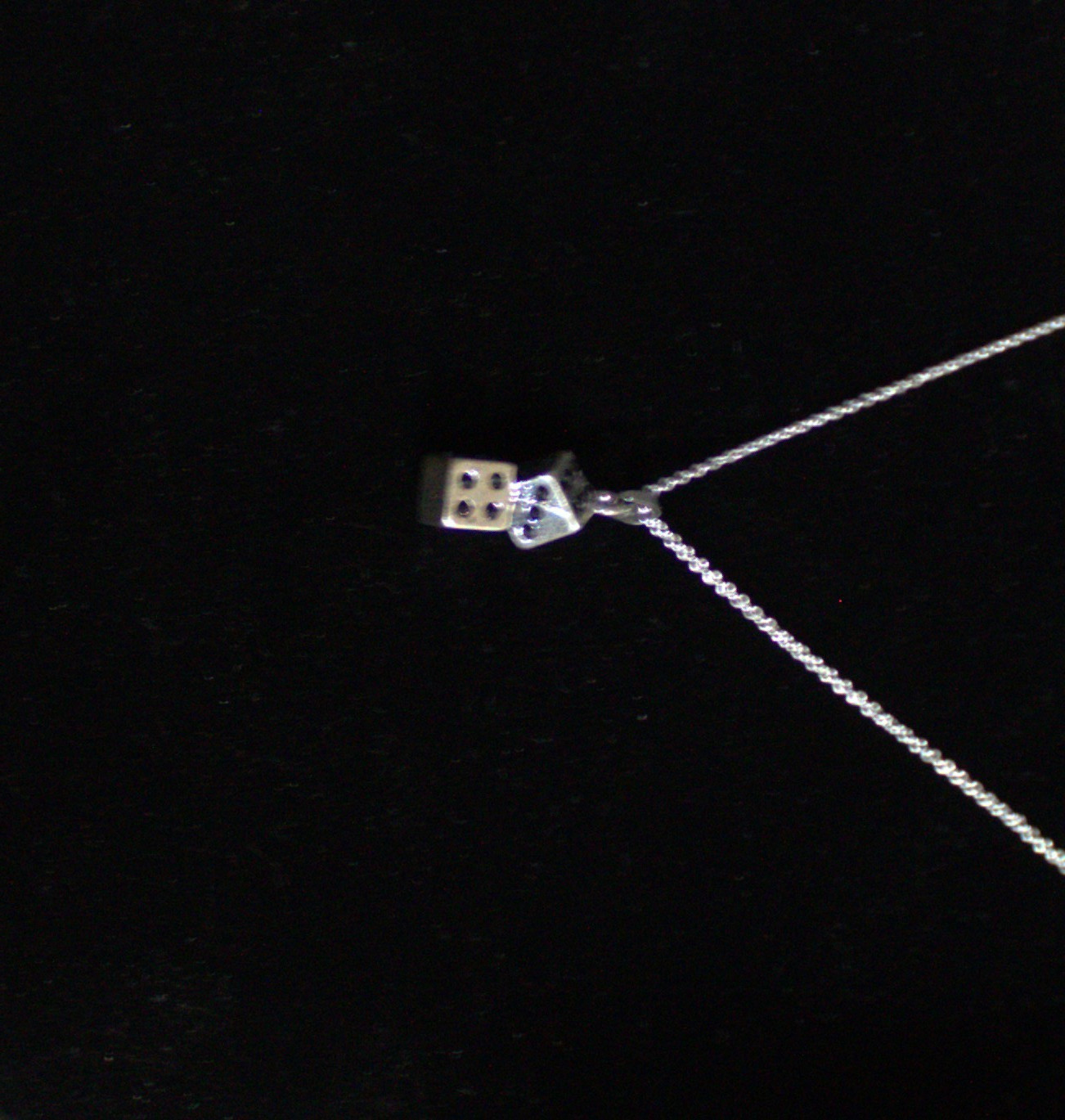 One Lucky Double Dice Necklace 20 Inch Rolo Silver Chain Gift Any Occasion Sexy