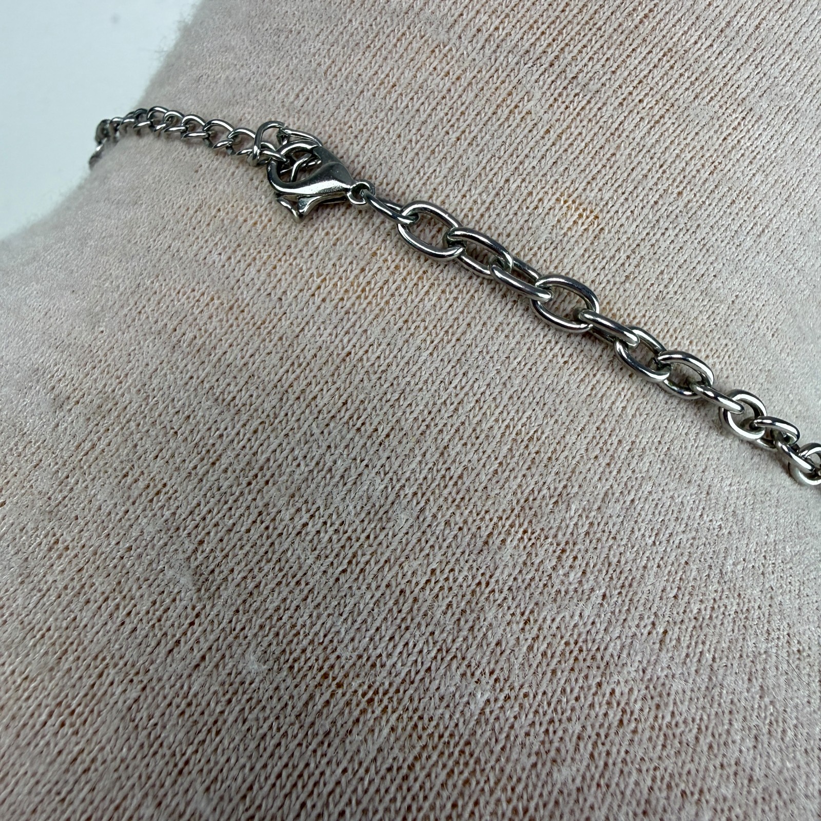 Circle Silver Tone Lightweight Link Chain Necklace 18 – 20.5″