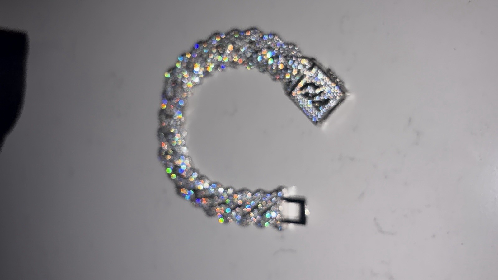GLD Diamond Prong Link Bracelet in White Gold – 19mm 9”
