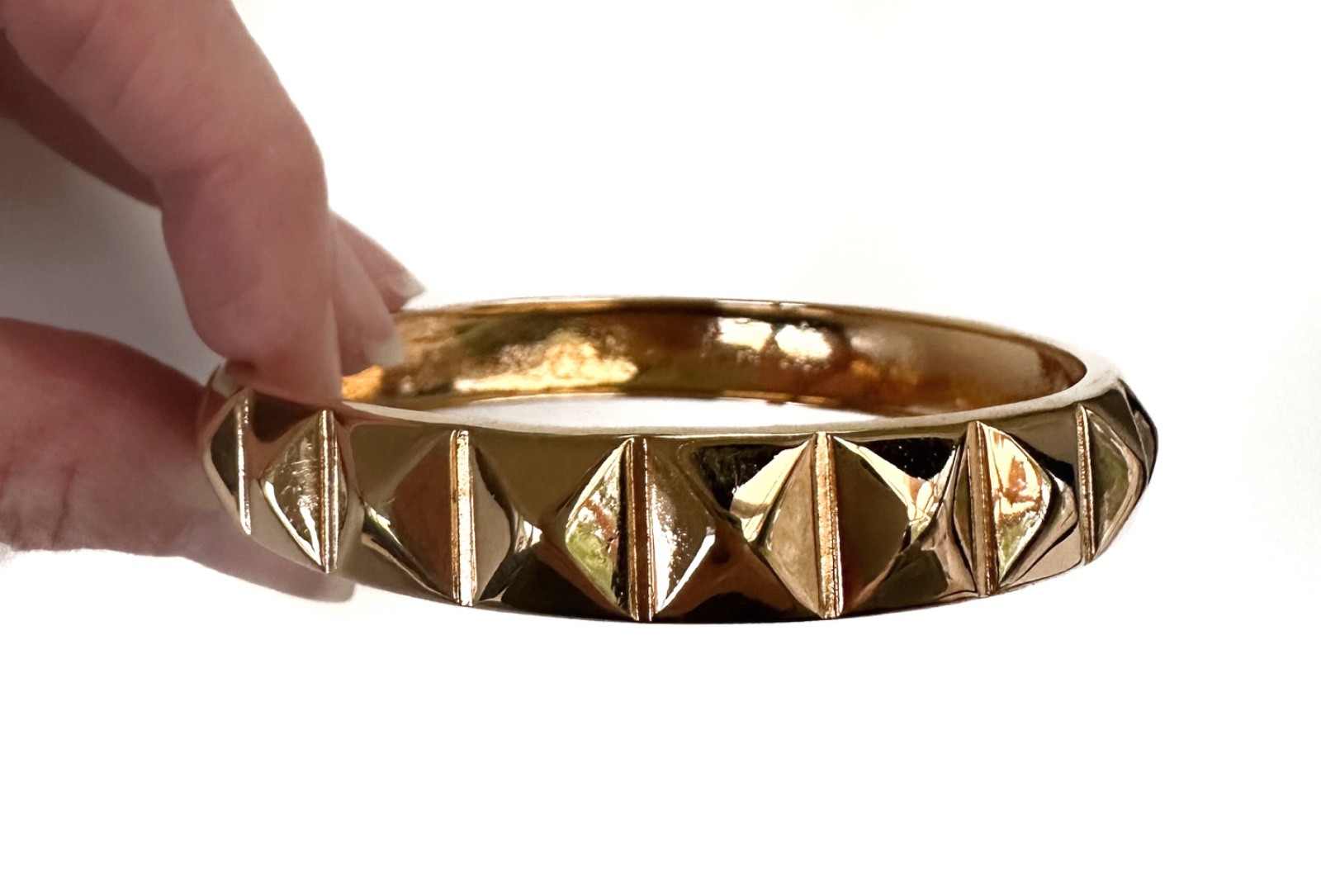 Bronze MILOR Italy Pyramid Bangle Bracelet Vintage 8”
