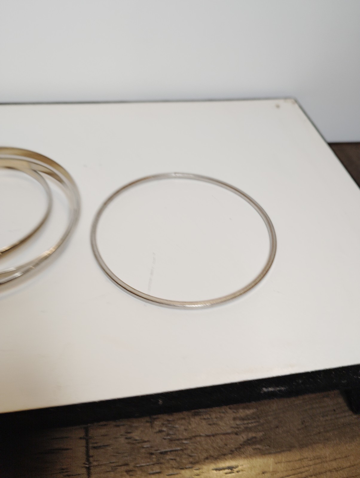 Set of Silver Tone Bangles and Cuff Bracelet