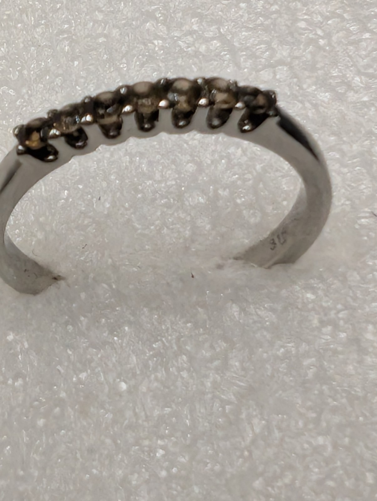 Brazilian Smoky Quartz 2mm 7 Stone Stainless Steel ring size 8 0.25 ctw DAD737