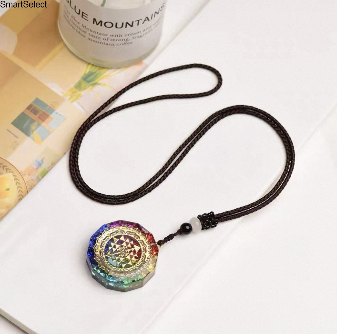 Natural Crystal Orgonite Pendant 7 Chakra Healing Talisman Necklace Women Men