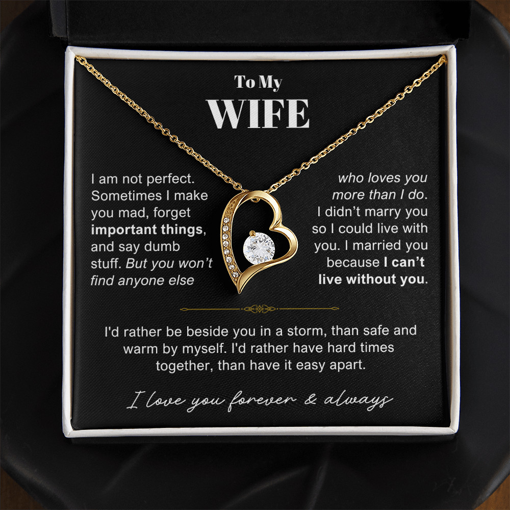 To My Wife Heart Necklace Anniversary valentines meaningful Gift From Husband