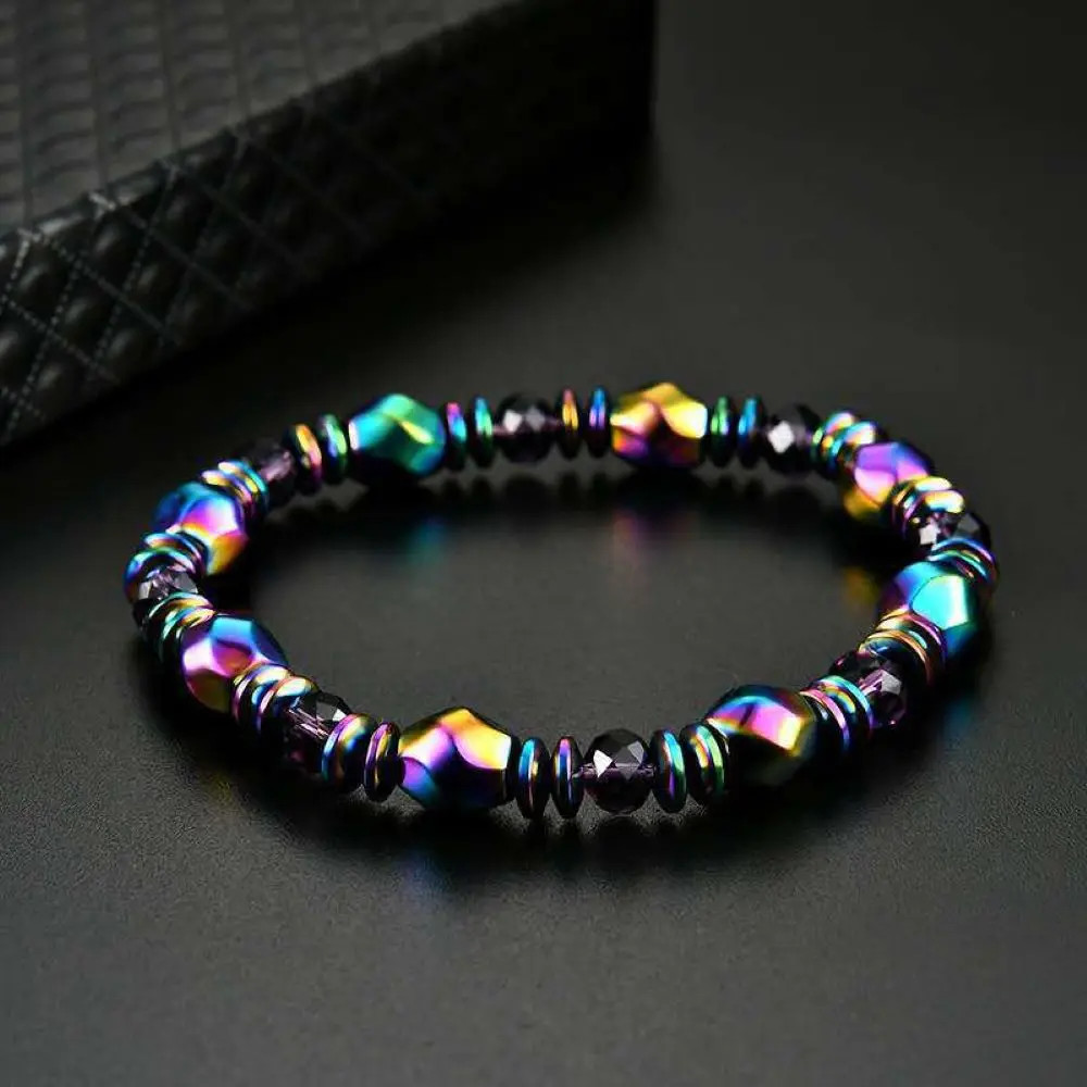 Colored Magnetic Energy Natural Stone Bracelet Men Health Care Therapy Slimming
