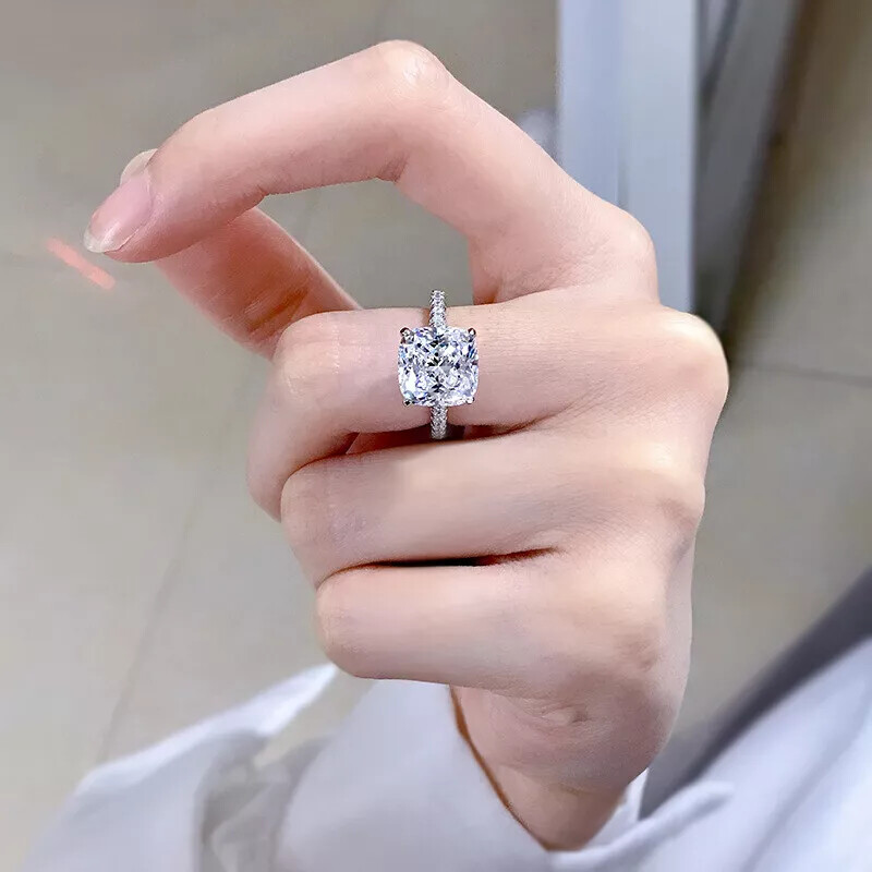 Sunshine 925 Silver Plated Ring Women Cubic Zircon Wedding Jewelry Gift Sz 6-10