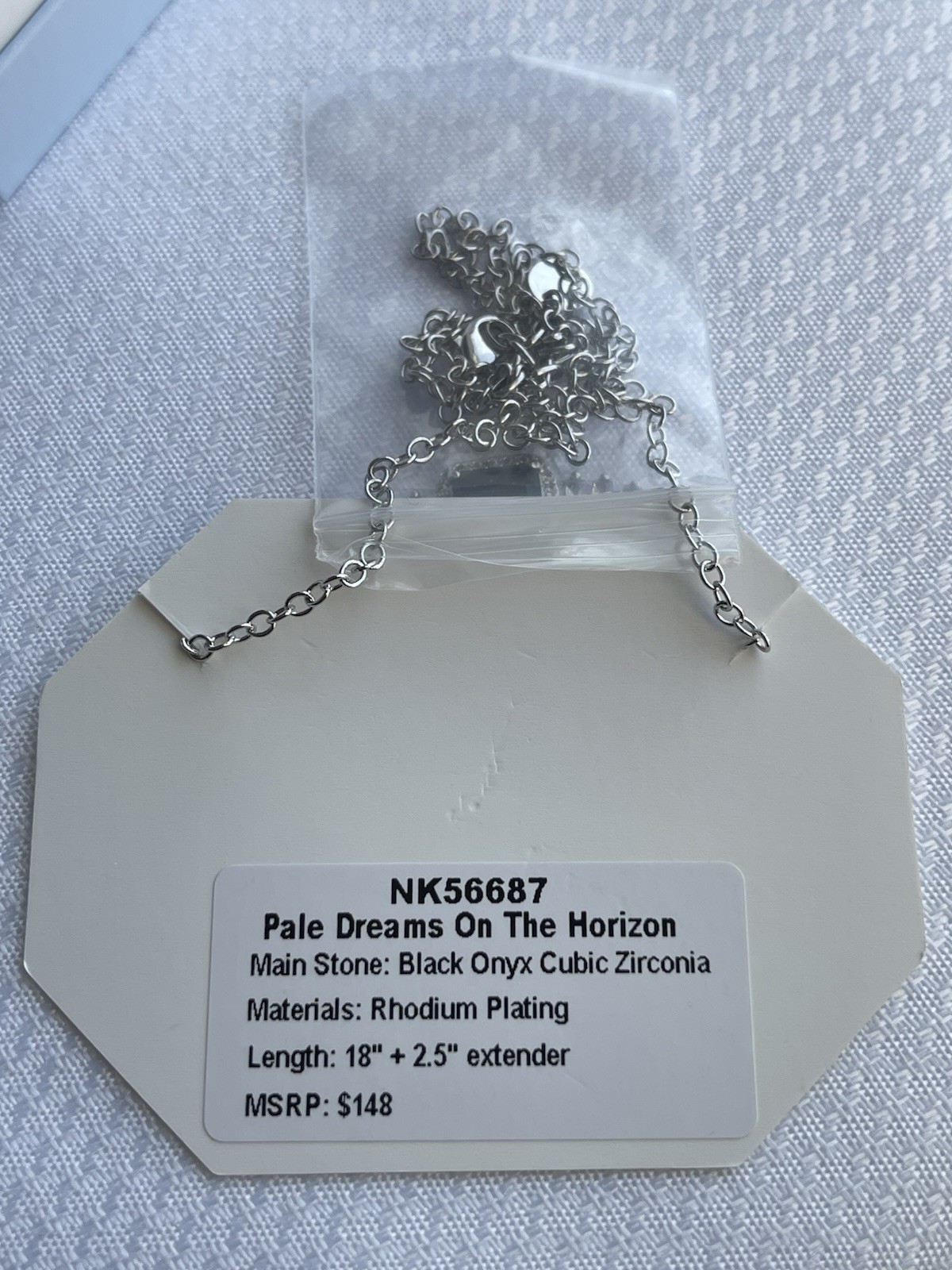 Bomb Party Necklace NK56687 – Pale Dreams on the Horizon – Black Onyx Rhodium