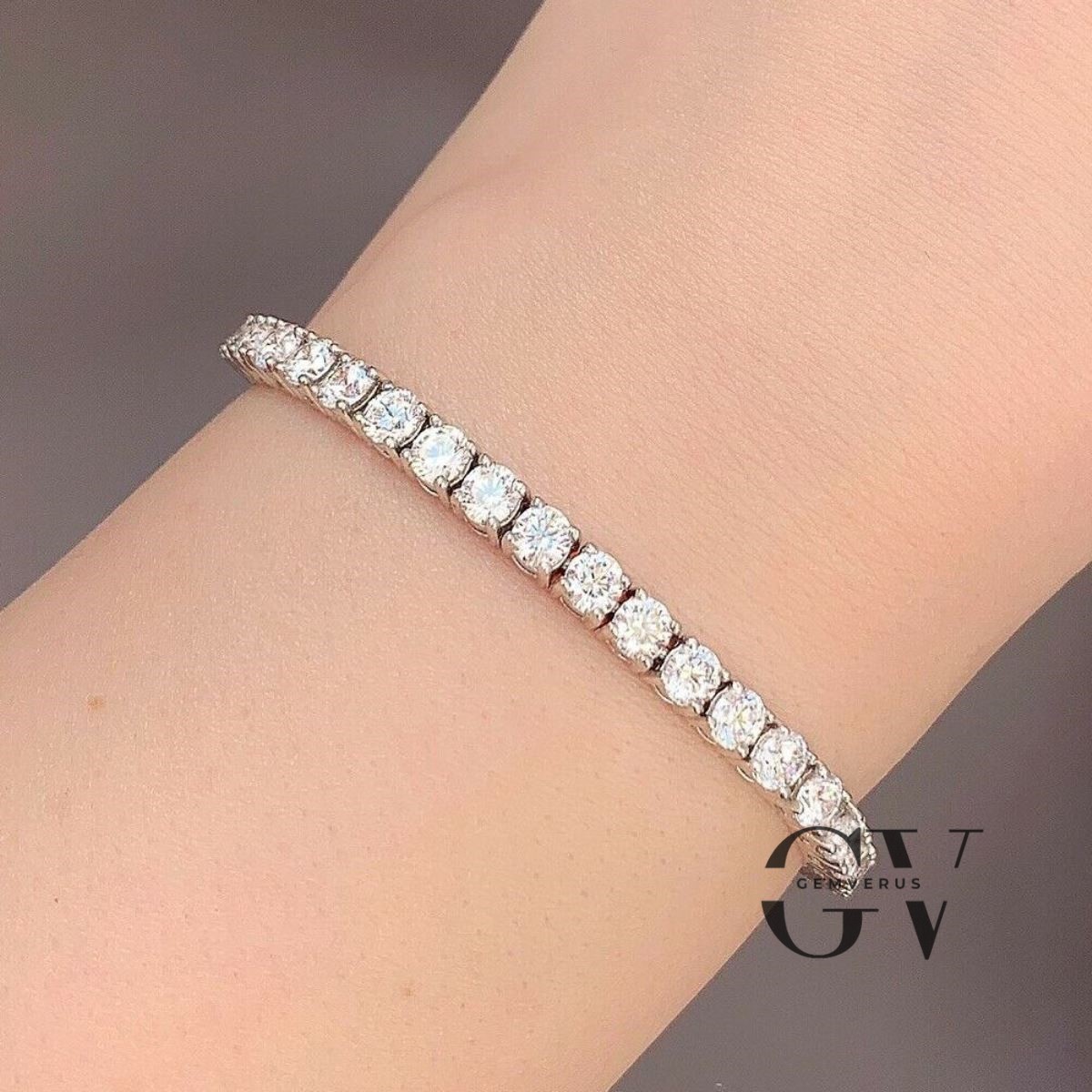 7′ Inch Long Tennis Wedding Bracelet Solid 14K White Gold 6.00 Carat Round Cut