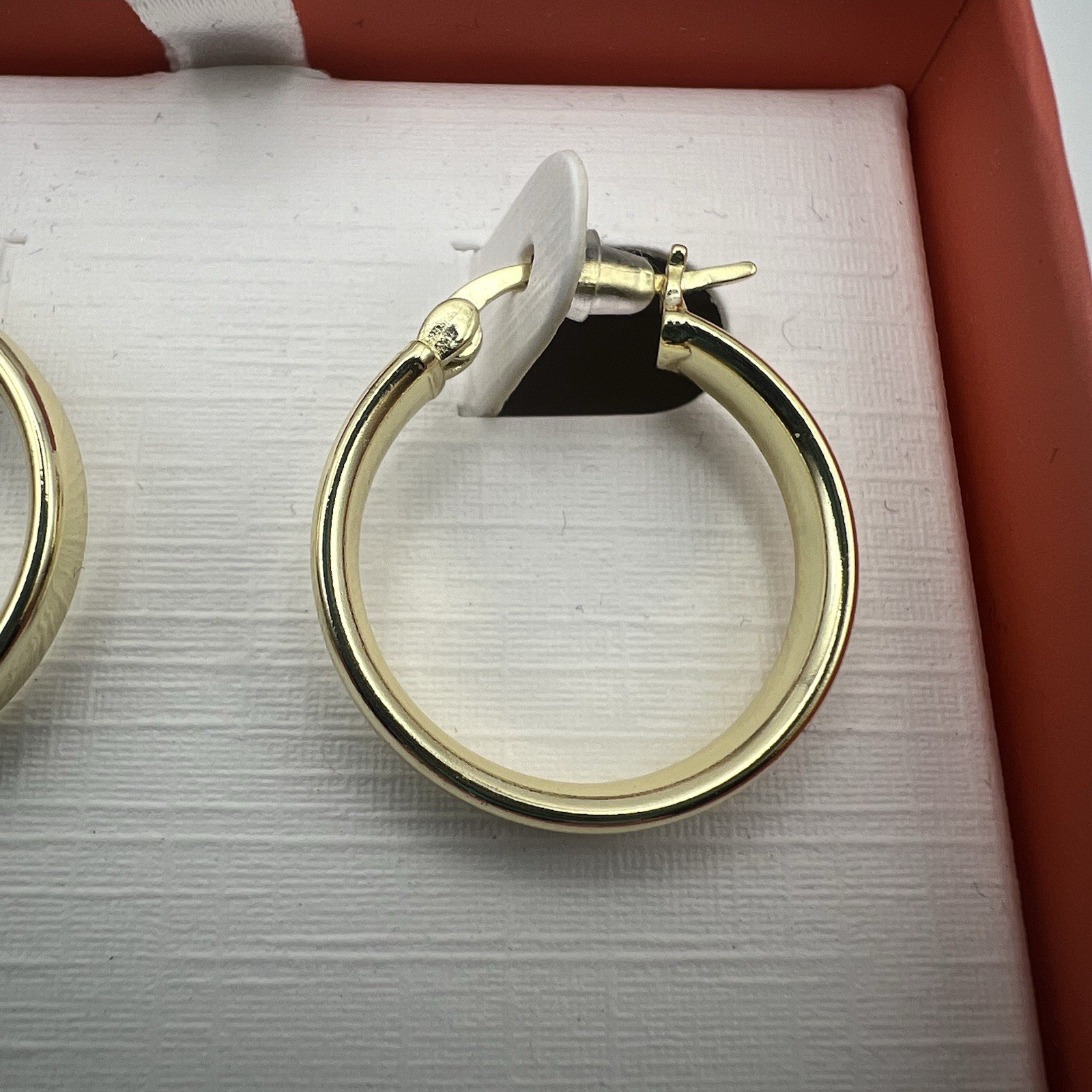Argento Vivo Hoop Earrings Sterling Silver Color Gold 0.7 “