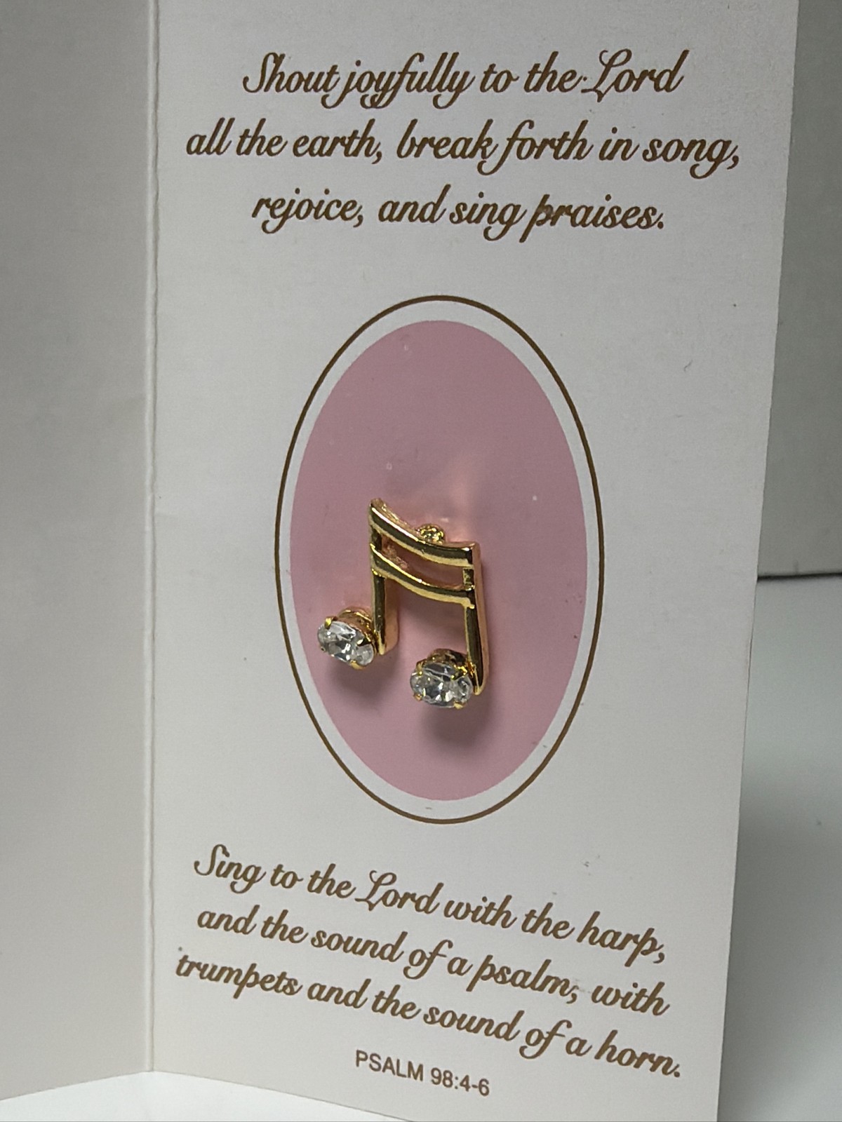 Roman Inc Music of Life Gold Tone Rhinestone Eighth Notes Lapel Pin
