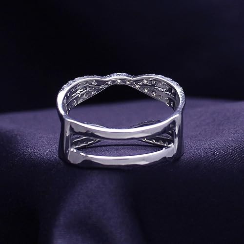 1.00 Ct.Double Infinity Ring Guard Enhancer in 925 Silver with