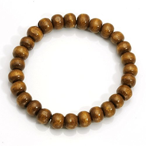 5 Pcs Wooden Beaded Bracelet Bangle for Men and Women Elastic A: 8MM