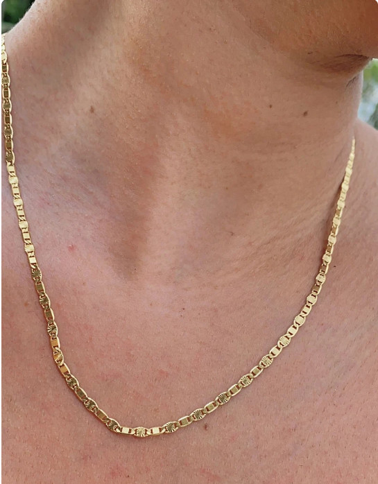 Womens Mens Valentino Link Bracelet 7.5″ Necklace 20″ 14K Gold Filled