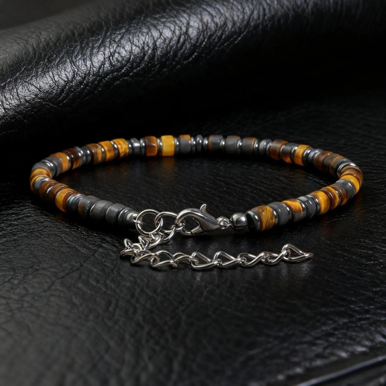 Men’s Tiger Eye Stone Bracelet 4mm Beads Healing Protection Bracelet Handmade