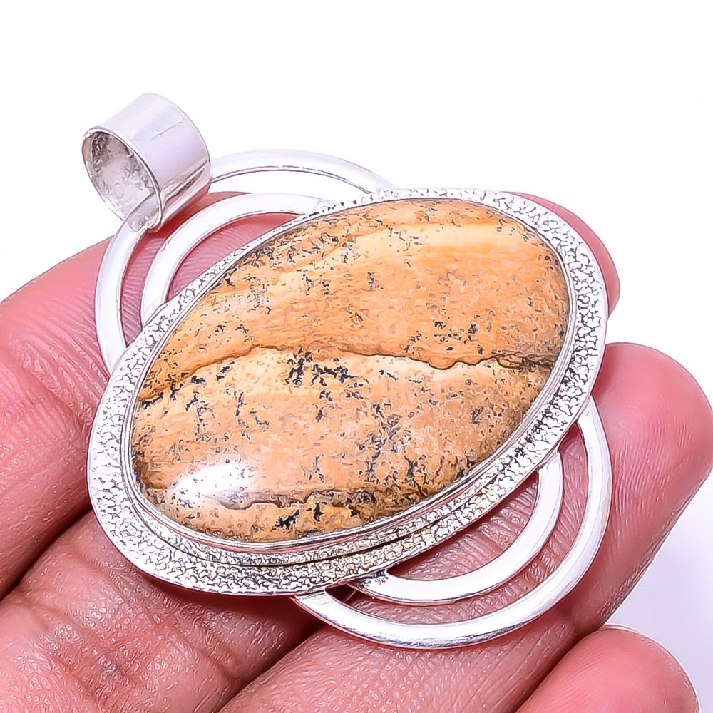 Picture Jasper – Oregon Designer Handmade 925 Sterling Silver Pendant 1.95″ P27