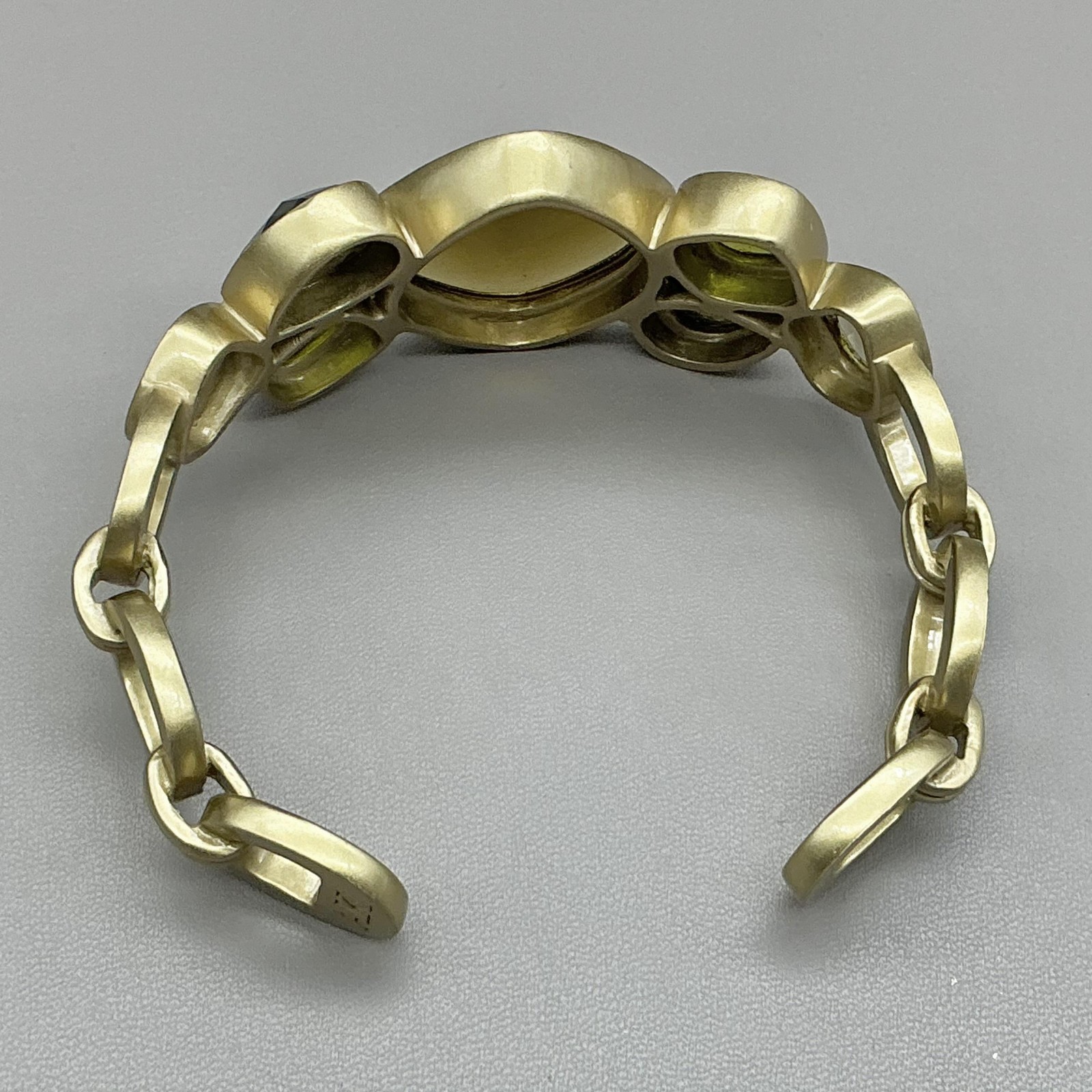 Anne Klein Bracelet Gold Tone Chain Link Multicolor Bead Womens Fashion 7 Inch