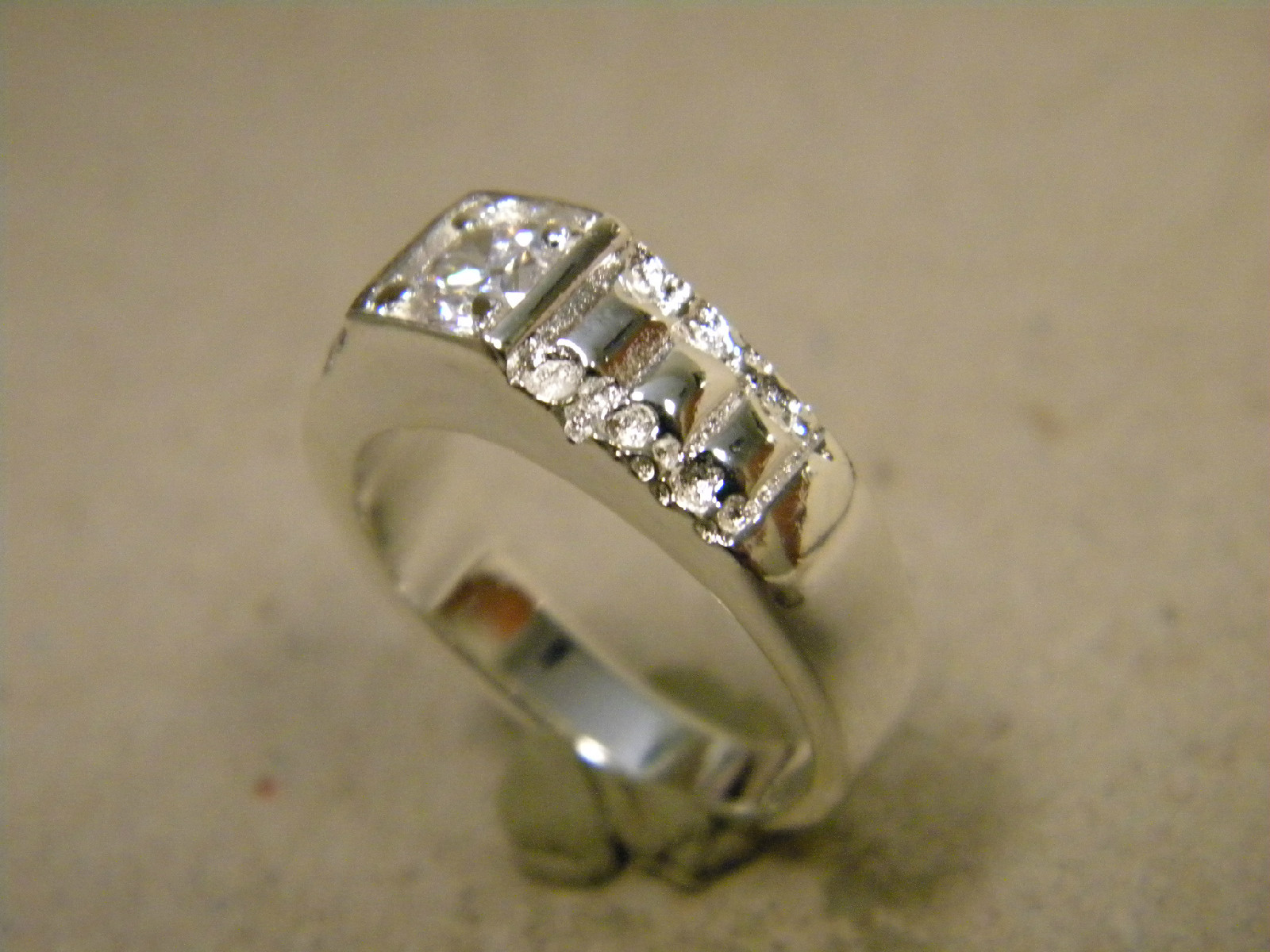 Lady’s Women’s Girl’s Yellow Gold Plated Clear Small CZ Solitaire Ring Size 7