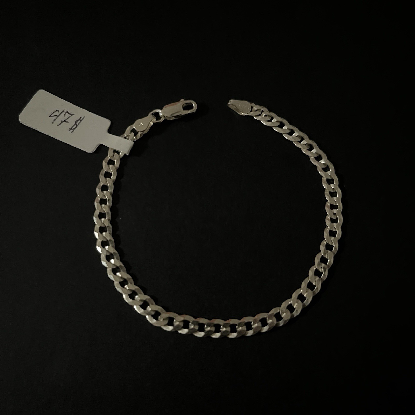 Esclava De Plata 925 Con Tejido Cubano, 925 Silver Bracelet Cuban Link – 6.5 In