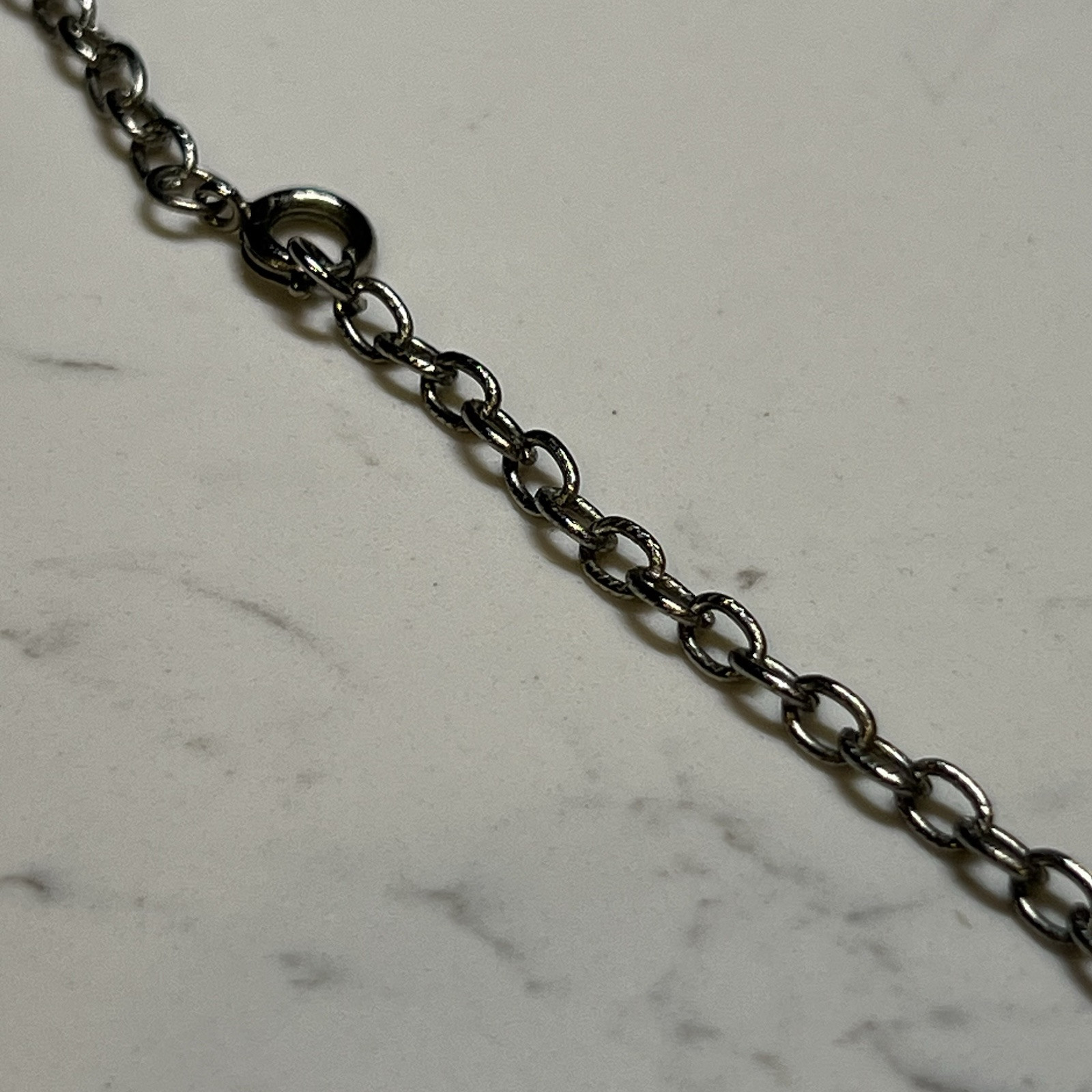 Vintage Silver Tone Chain Necklace 12″ Flat Mariner Anchor