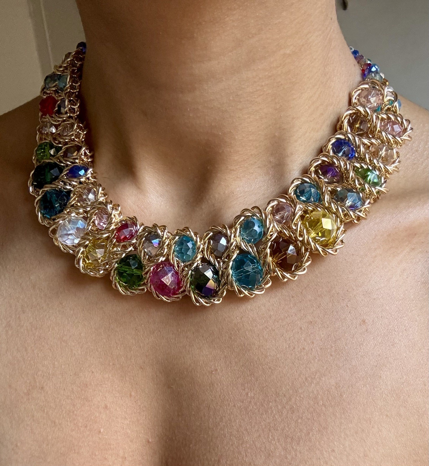 Stunning summer holiday vibe multicolor vibrant necklace
