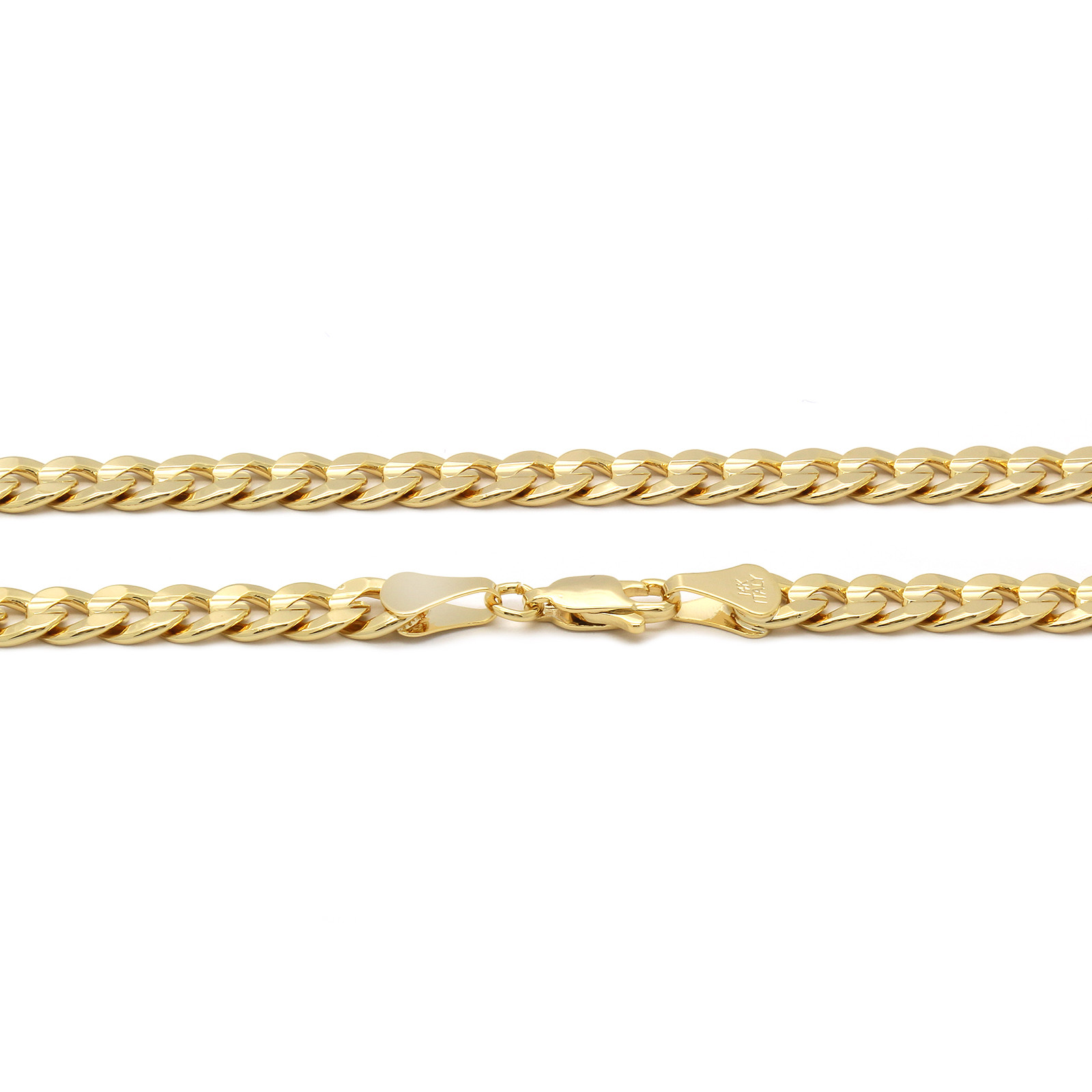 Men’s 18k Gold Plated JESUS CROSS (L) Hip-Hop Pendant 6mm Cuban Chain Necklace