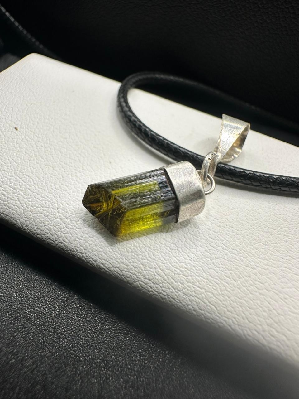 Natural Green Tourmaline Pendant | Genuine Gemstone | Handmade Crystal Jewelry