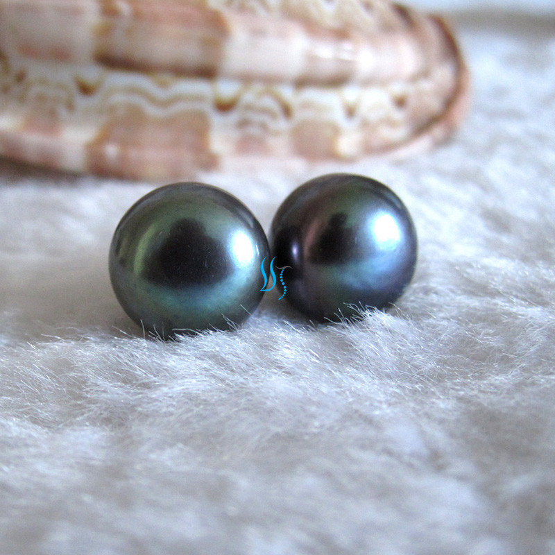 11.5-12.0mm Freshwater Pearl Earrings Stud Earrings AC——MORE COLORS