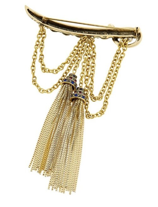 HEIDI DAUS “Saberous Sword” Crystal Tassel Pin Broche -NWT