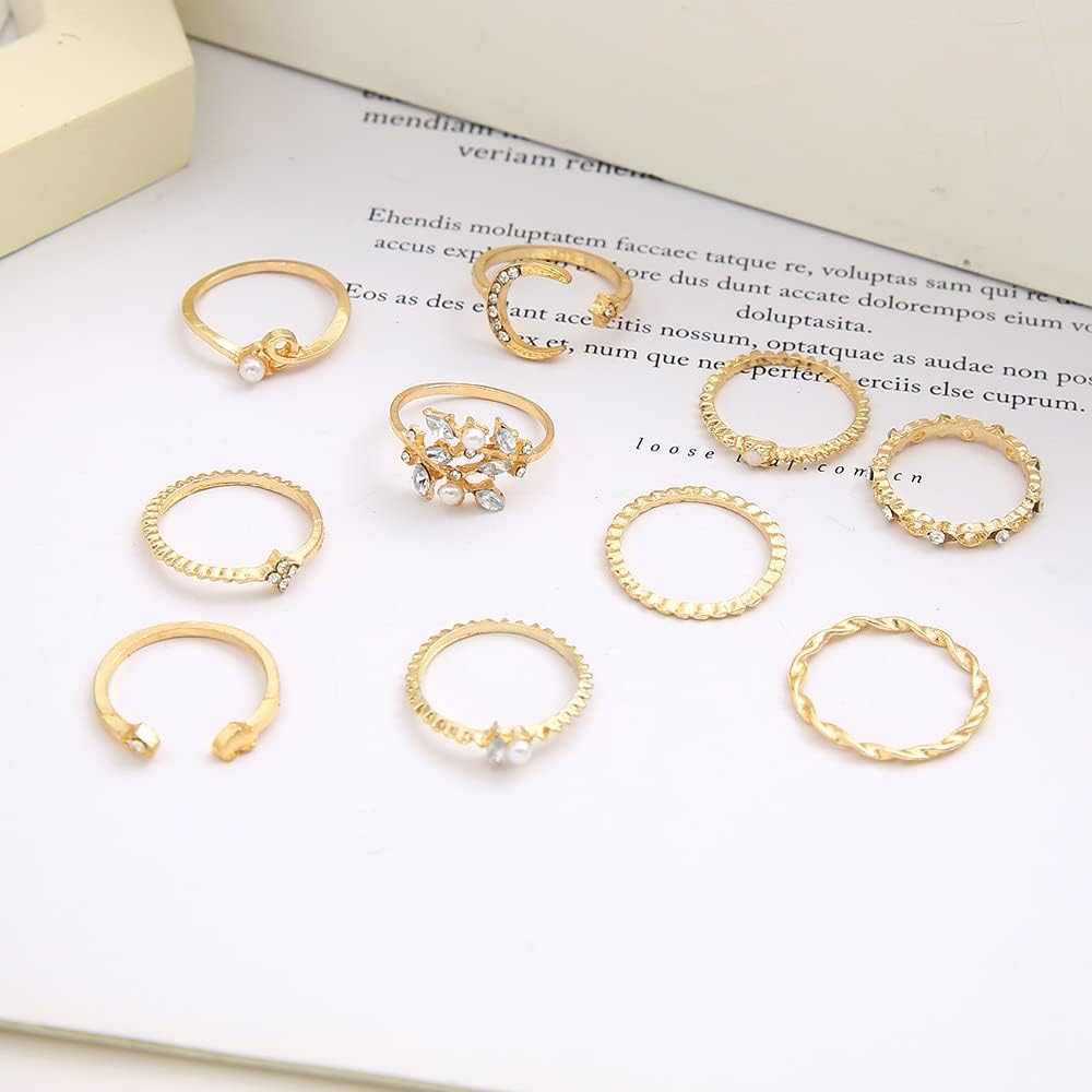 Gold Stackable Rings for Women Non Tarnish Cute Rings for Teens Trendy Stuff Boh