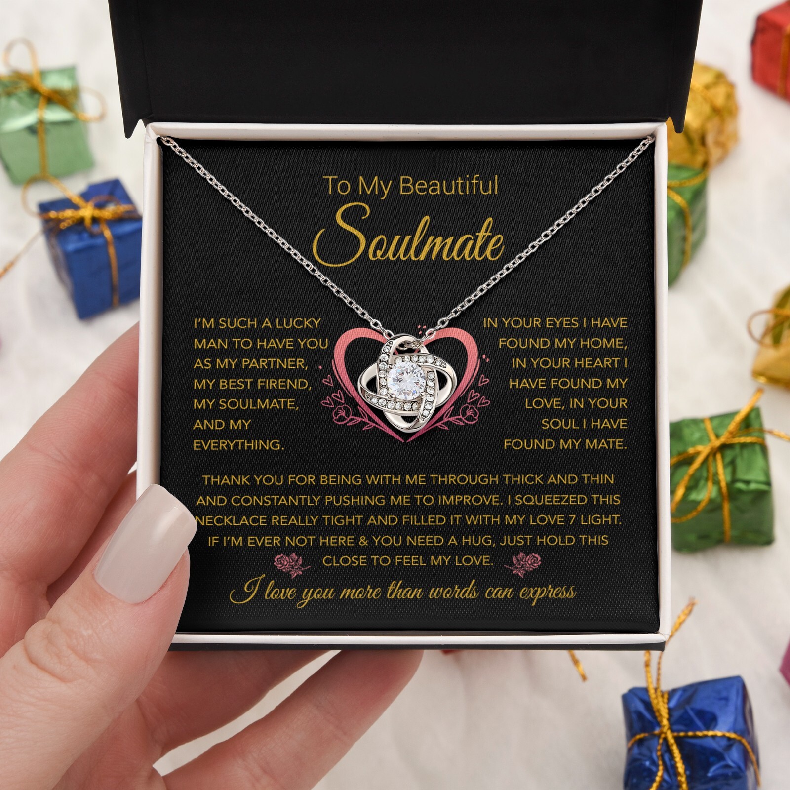 To My Soulmate Necklace, Vanlentines Gifts For Women, Anniversary Gift
