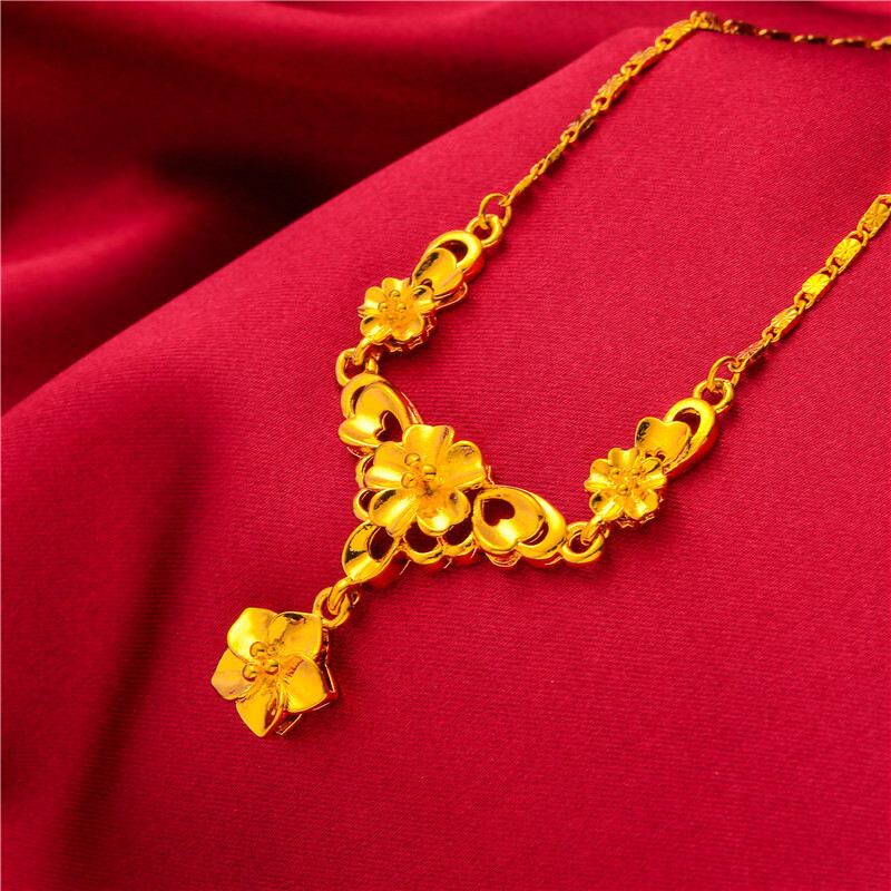 Women’s 22K 24K Thai Baht Yellow Gold Gp Filled Necklace Jewelry