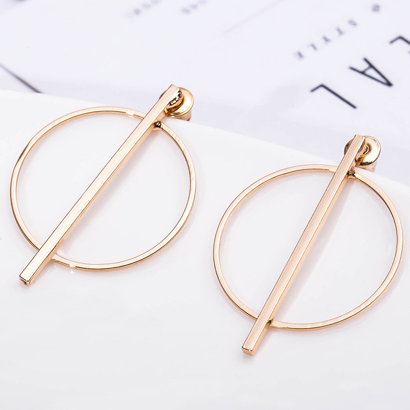 Women’s Fashion Jewelry Gold & Silver Color Circle Geometric Stud Earrings 56-8