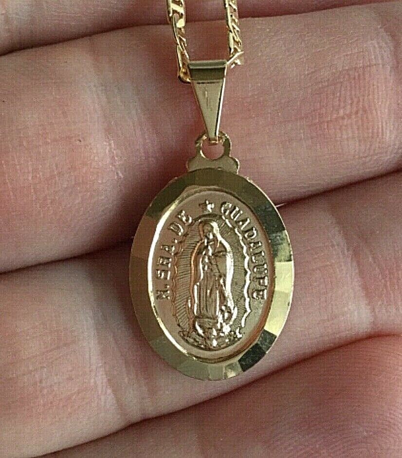 18K GOLD FILLED GUADALUPE NECKLACE 18″ LONG / CADENA DE GUADALUPE 18″ -P2124