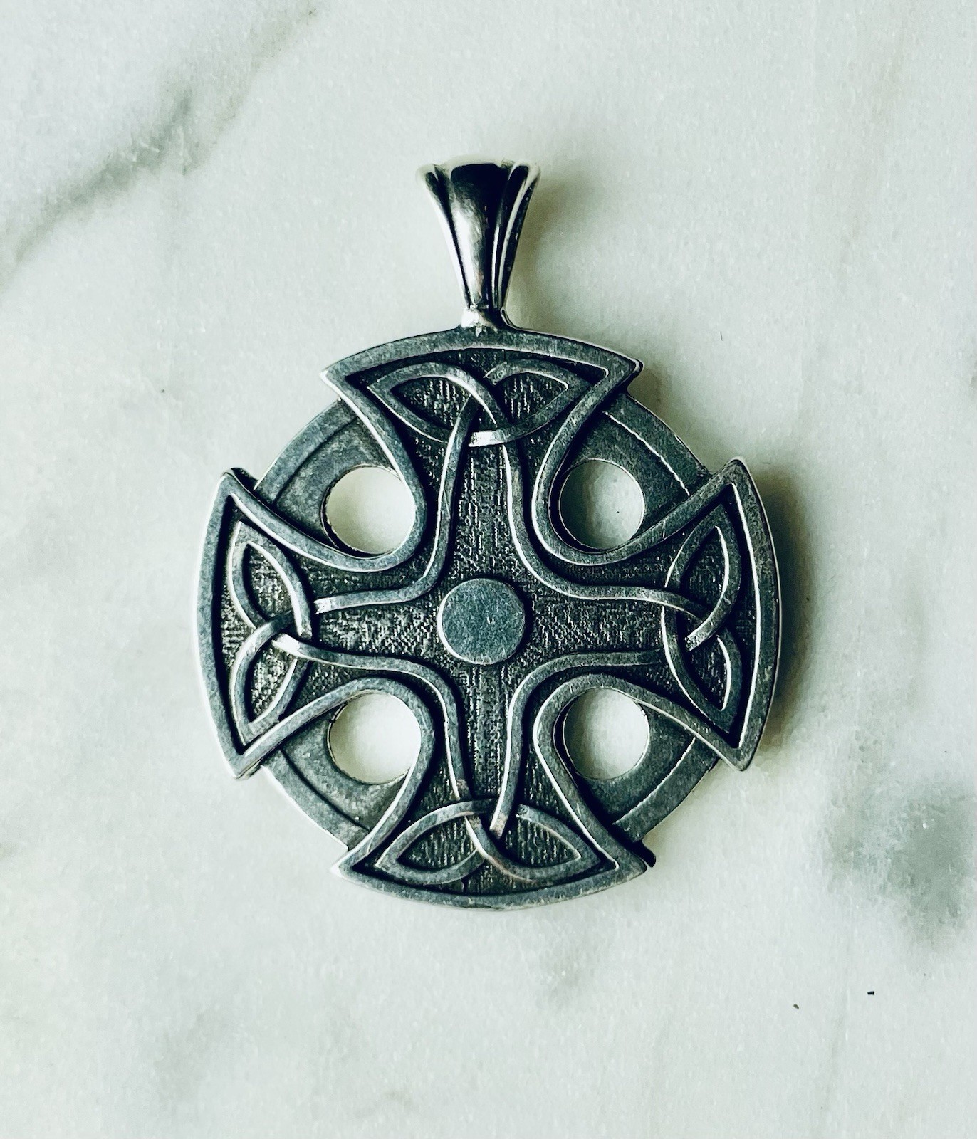Sterling Silver Nevern Cross Pendant Double-Sided – Celtic Christianity – Wales