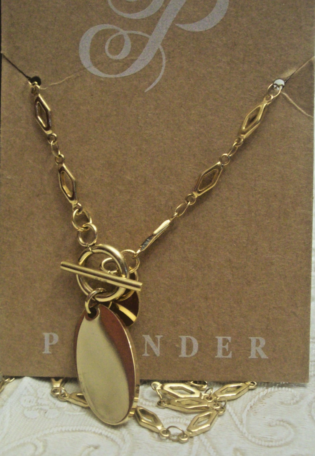 Lot of Four Mostly New Fashion Necklaces, Gold and Silver Toned!