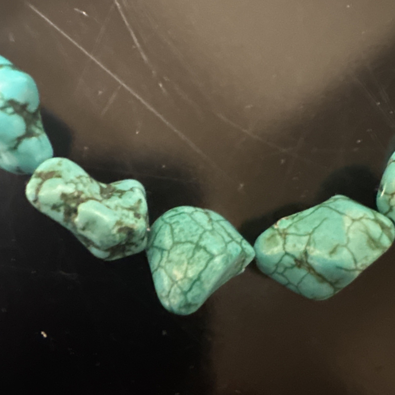 Block Turquoise Tie Back Necklace