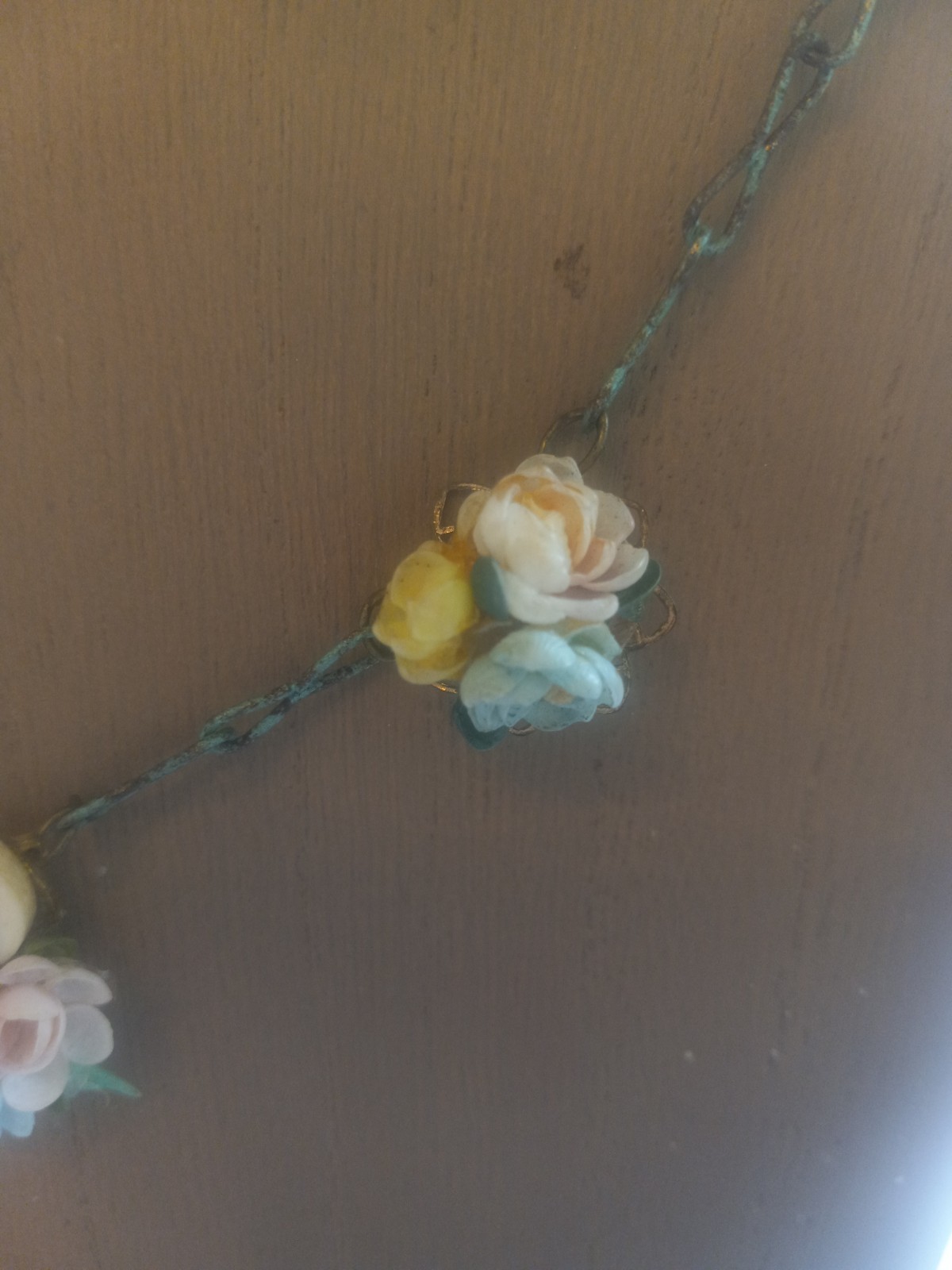 Vintage Seashell Necklace Spring Colors