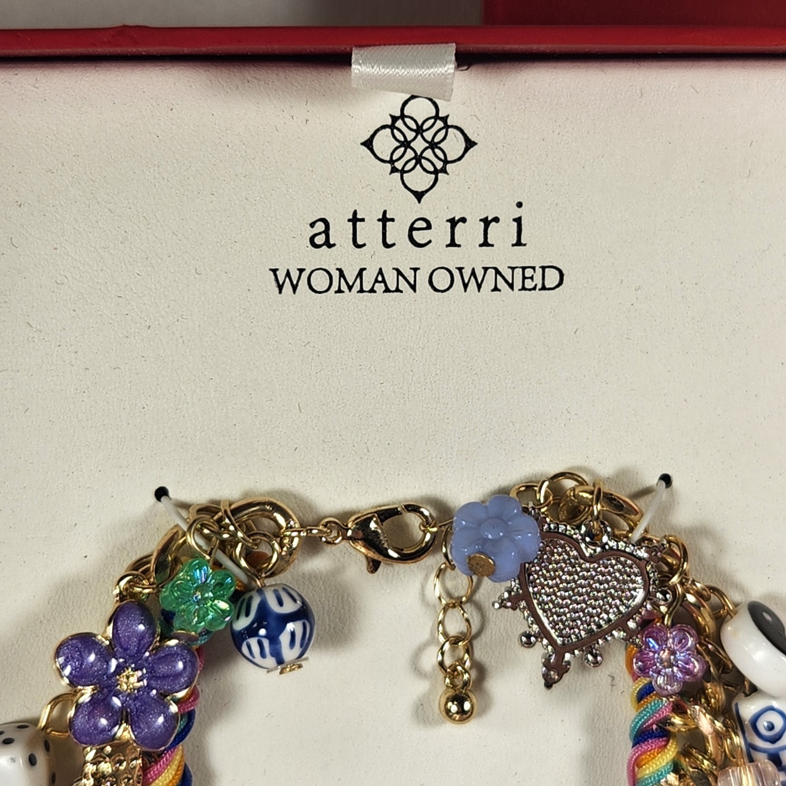 Atterri Bracelet Woman Owned Charm Multi Color Tik Tok Viral Gold Tone