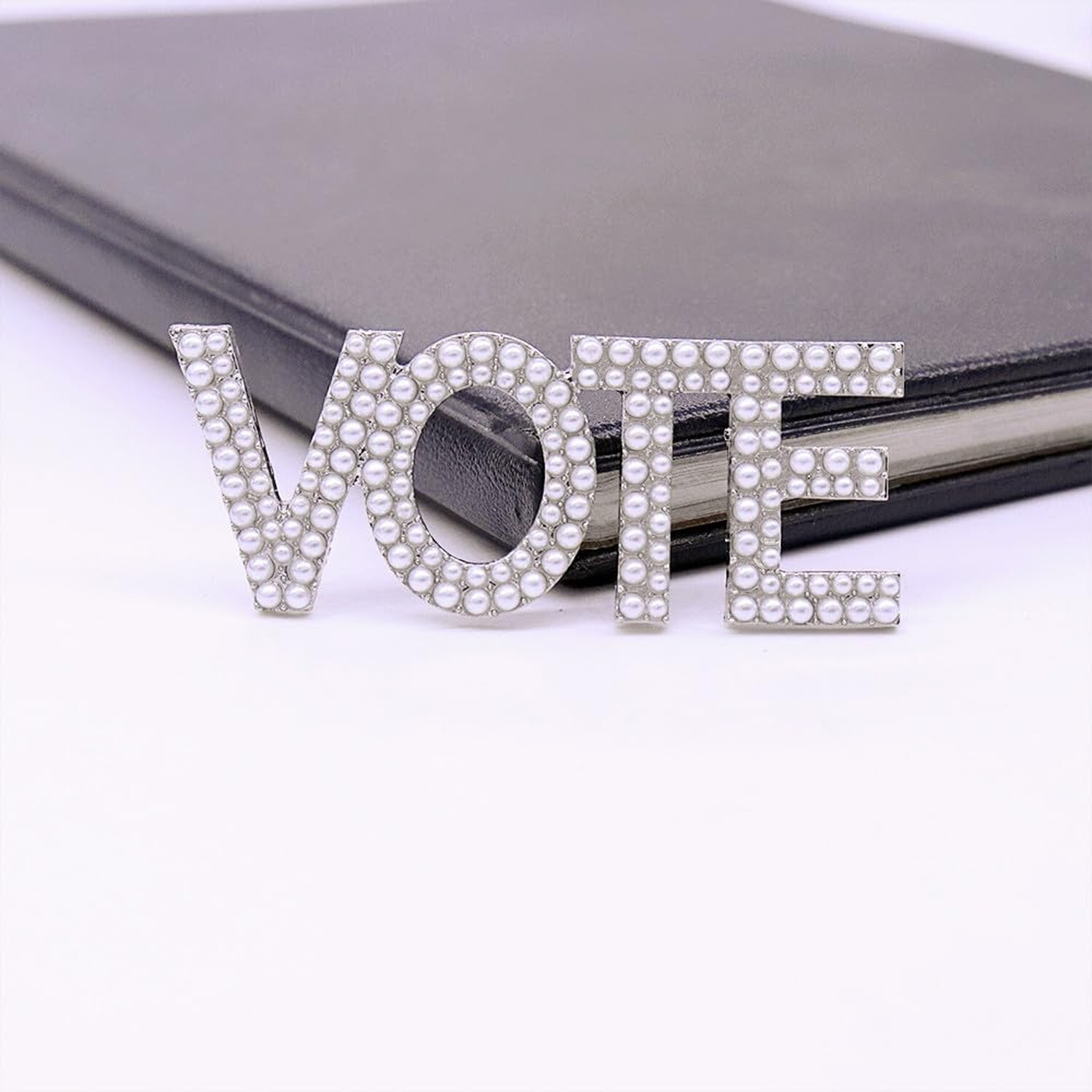 Social Gifts Pearl Letter Vote Pin Brooch Paraphernalia Graduation Jewelry
