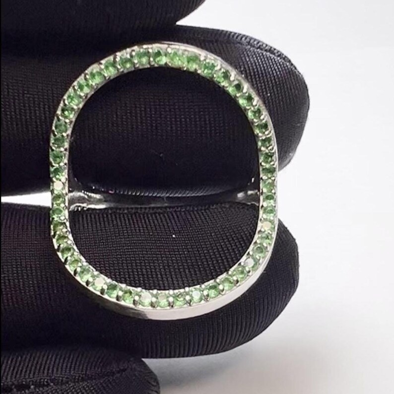 3 in 1 Simulated Gemstone Ring 925 Sterling Silver Green Blue Pink Stack Ring