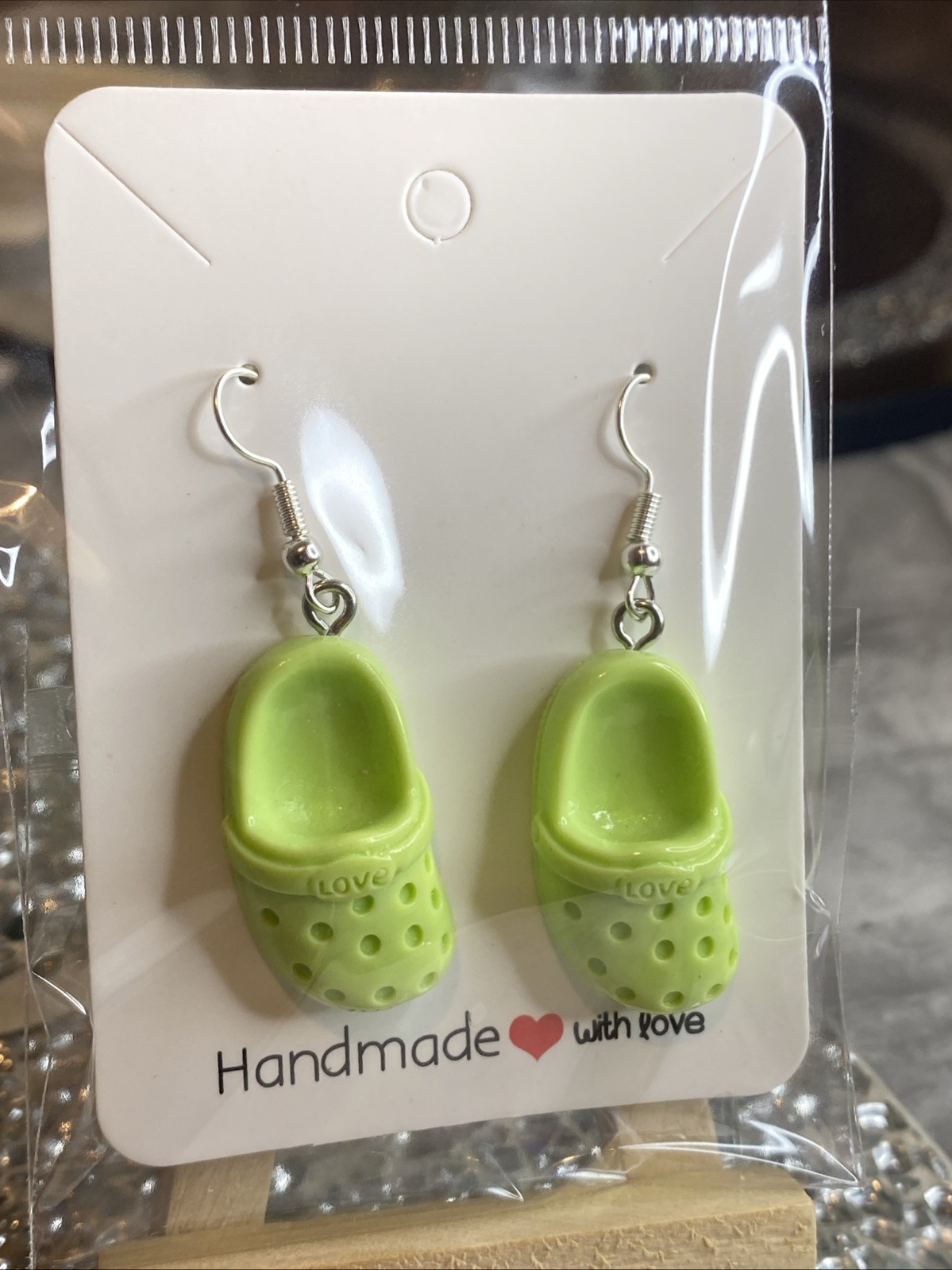 Mint Green Small Crocs Novelty Fun Earrings