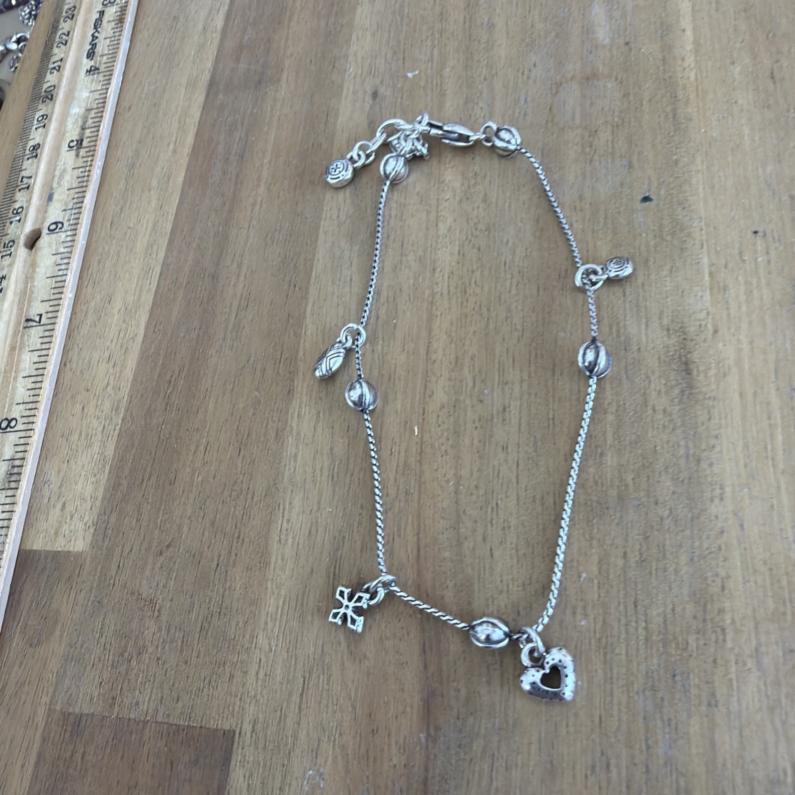 Brighton Tiny Charms Heart Cross Anklet **RETIRED**