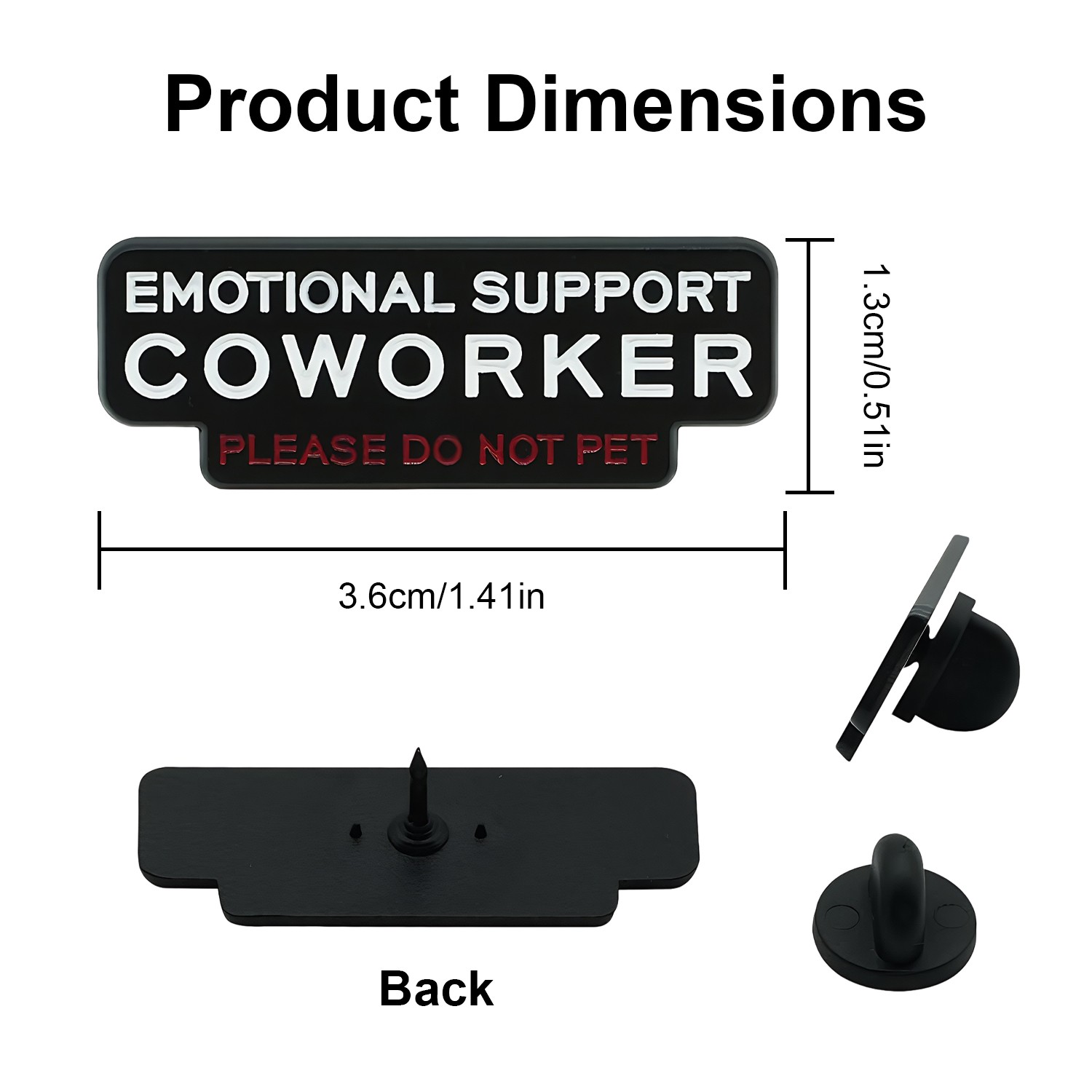 2PCS Emotional Support Coworker Pin, Please Do Not Pet Office Humorous Red White