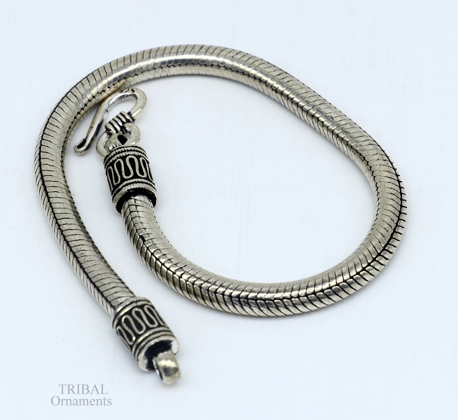 925 sterling silver snake chain customized half round D shape bracelet sbr242